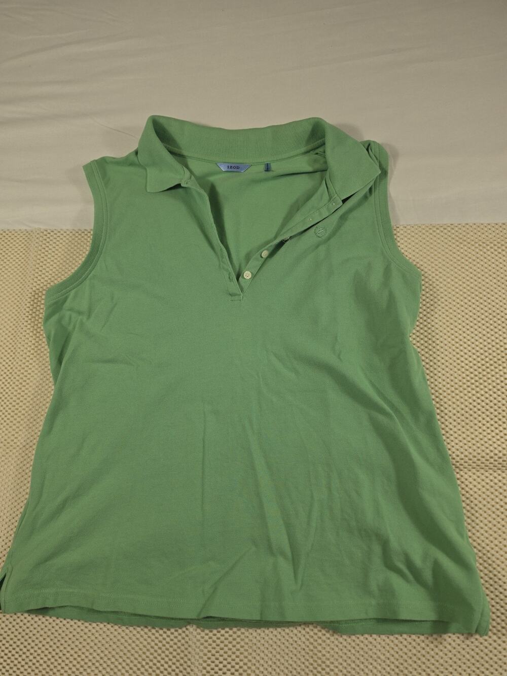 Izod Womens Sleeveless Top Light Green Size XL